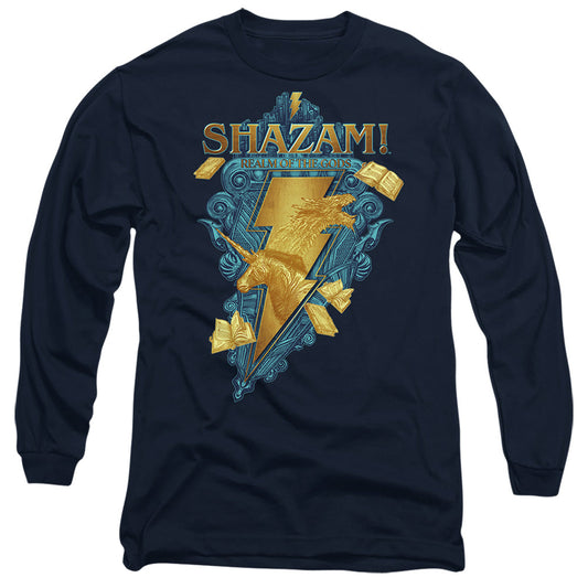 Shazam! Fury Of The Gods Big Blue Seal Mens Long Sleeve Shirt Navy Officially Licensed