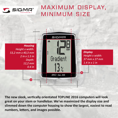 SIGMA Bicycle Computer - BC 14.16, Wired