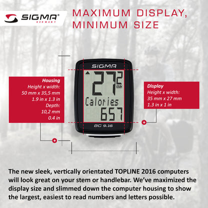 SIGMA Bicycle Computer - BC 9.16 ATS, Analogue Wireless