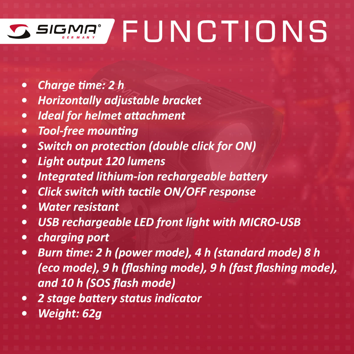 SIGMA Light - BUSTER 100, Power Light w/ optional NUGGET II Flash
