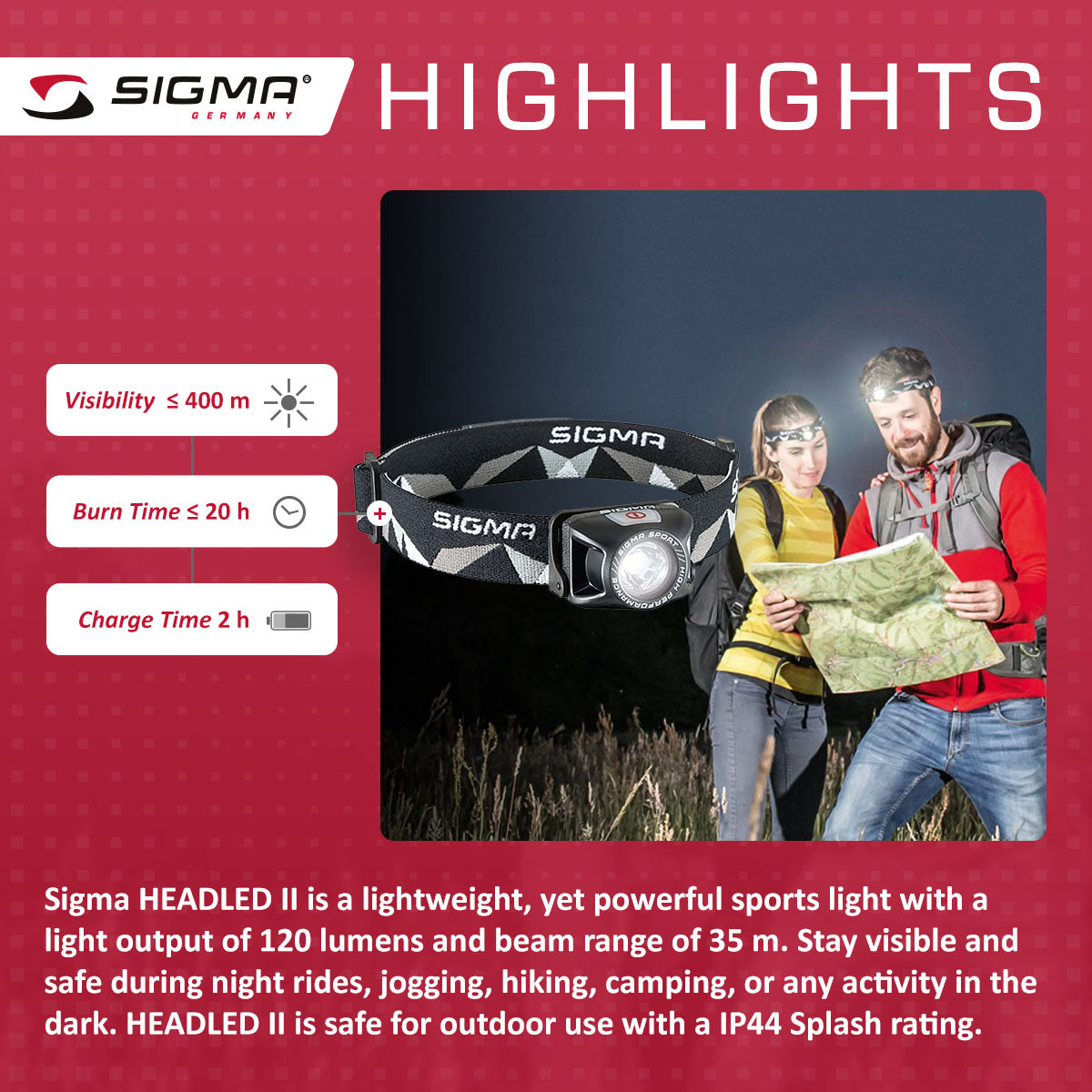 SIGMA Light - HEADLED II, All Round Head Light