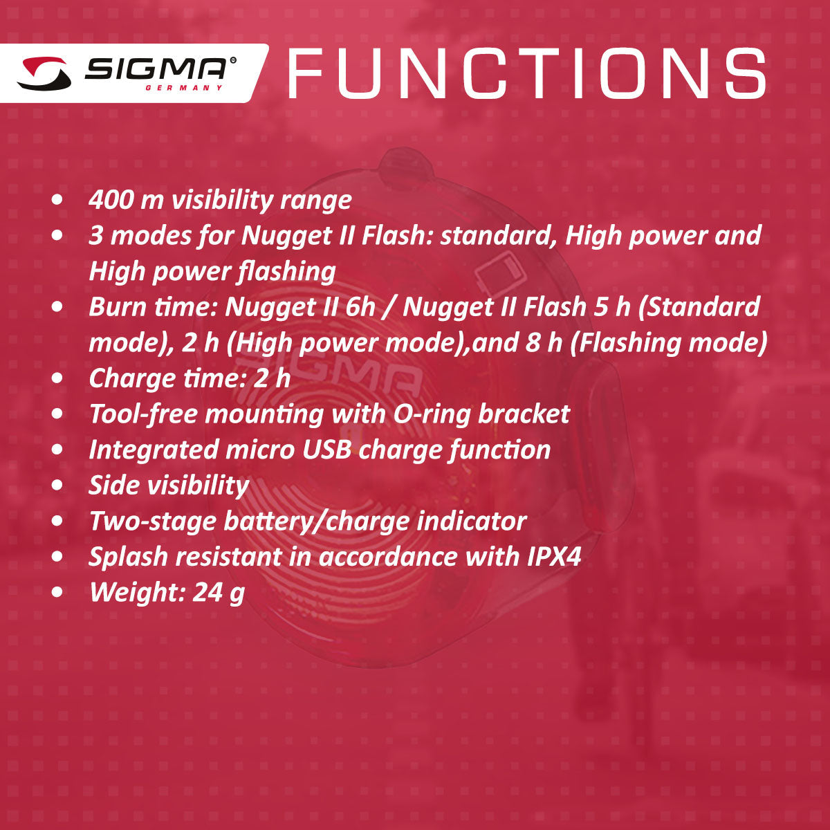 SIGMA Light - BUSTER 100, Power Light w/ optional NUGGET II Flash