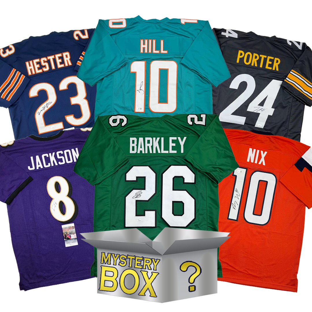 Autographed/Signed Football SILVER Series 4 Jersey Mystery Box with PSA JSA or Beckett COA