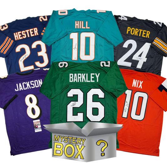 Autographed/Signed Football SILVER Series 4 Jersey Mystery Box with PSA JSA or Beckett COA