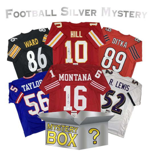 Autographed/Signed Football SILVER Series 1 Jersey Mystery Box with PSA JSA or Beckett COA
