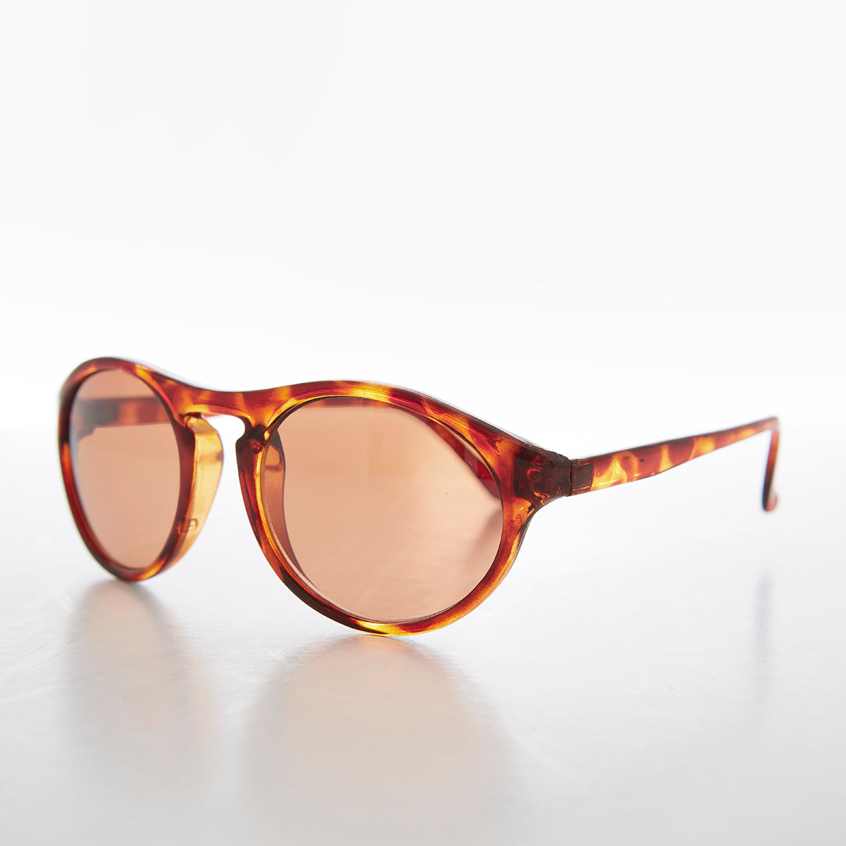 Round Sporty Vintage Sunglass With Copper Lens - Sinclair