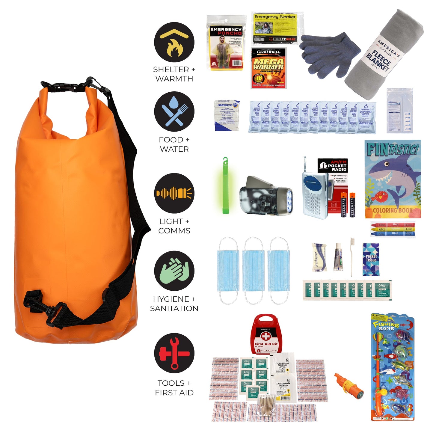 Survival Kit for Children, Dry Bag