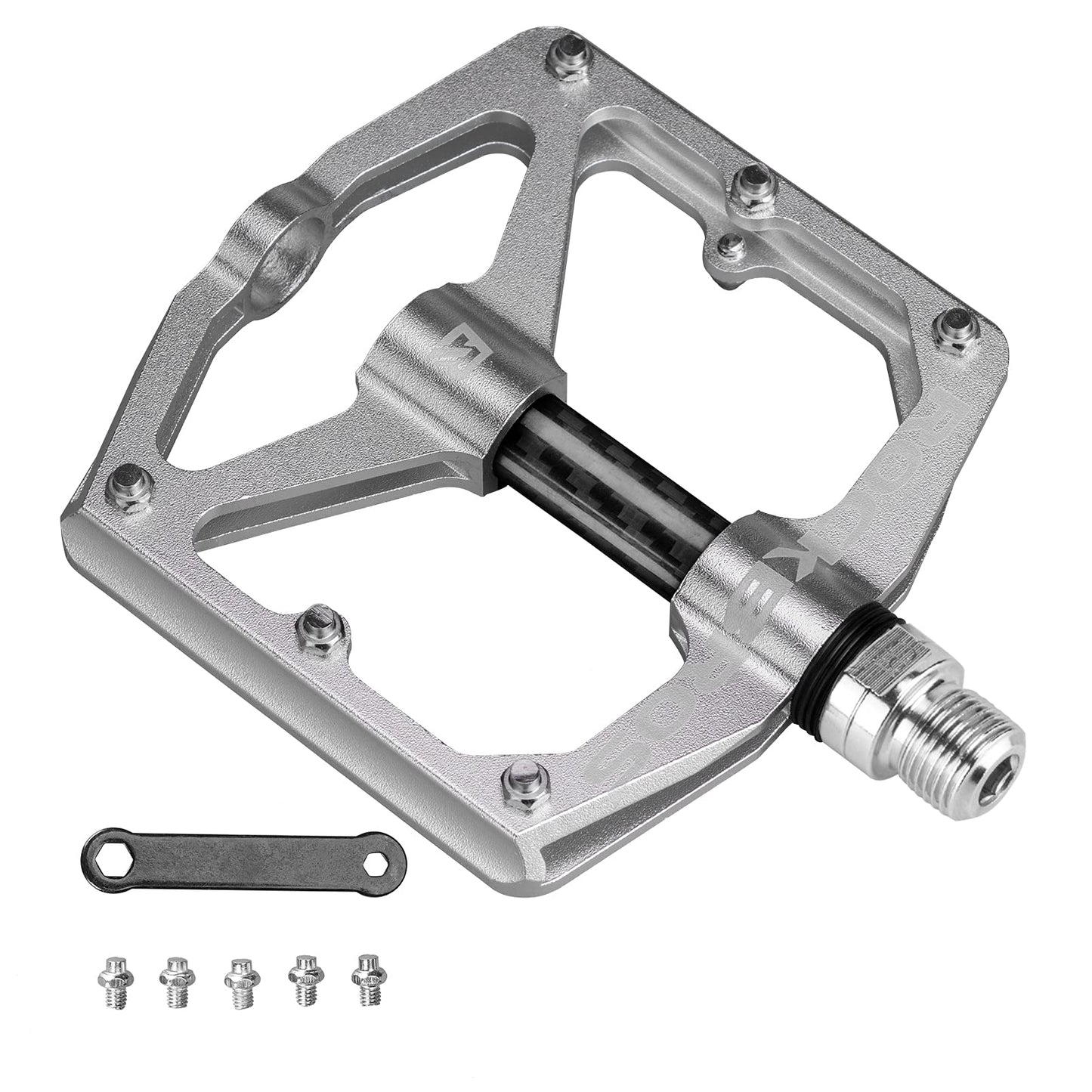 ROCKBROS Mountain MTB Bike Flat 9/16 Lightweight Carbon Fiber Sealed Bearing Pedals - Triathlete Store