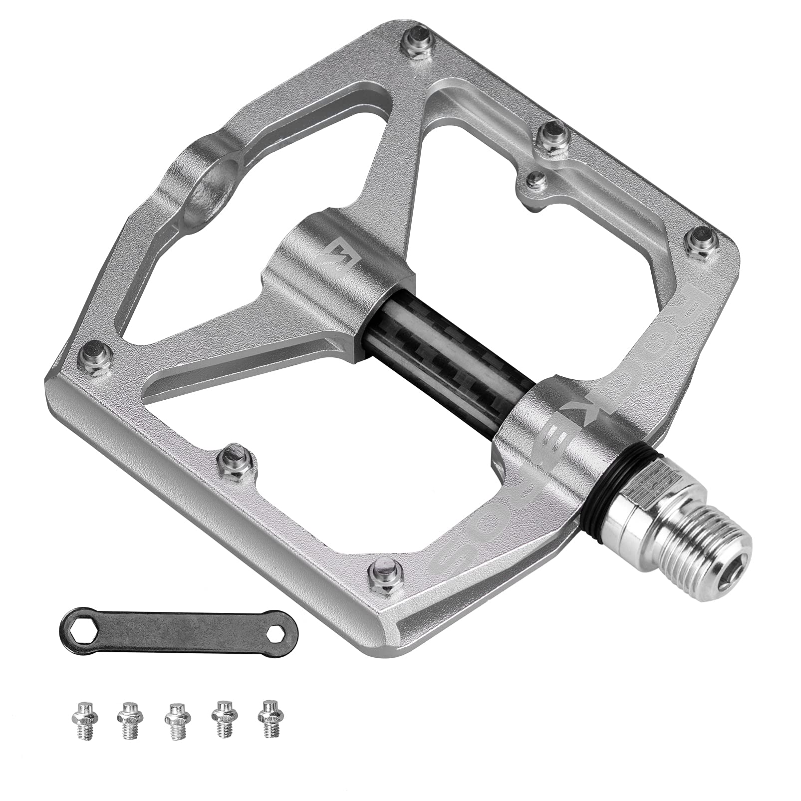 ROCKBROS Mountain MTB Bike Flat 9/16 Lightweight Carbon Fiber Sealed Bearing Pedals - Triathlete Store