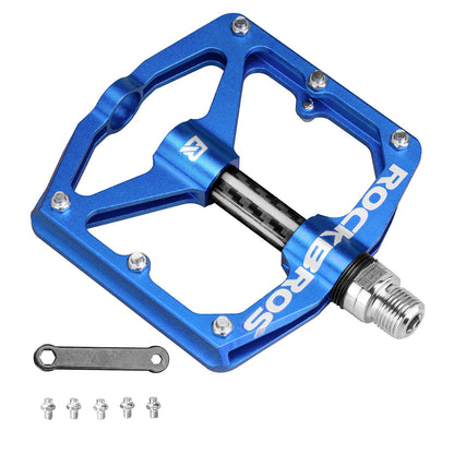 ROCKBROS Mountain MTB Bike Flat 9/16 Lightweight Carbon Fiber Sealed Bearing Pedals - Triathlete Store