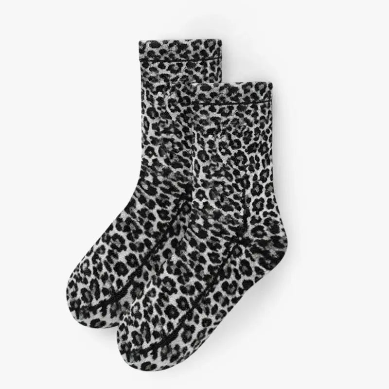 Polar Feet Fleece Socks - Snow Leopard