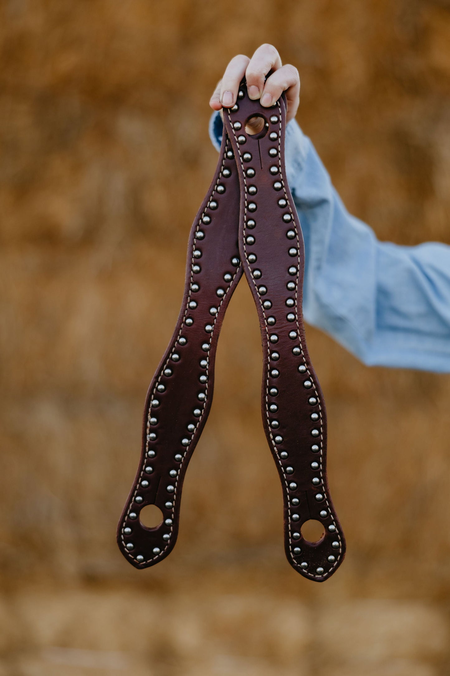 Dotted Harness Slobber Straps - Stainless