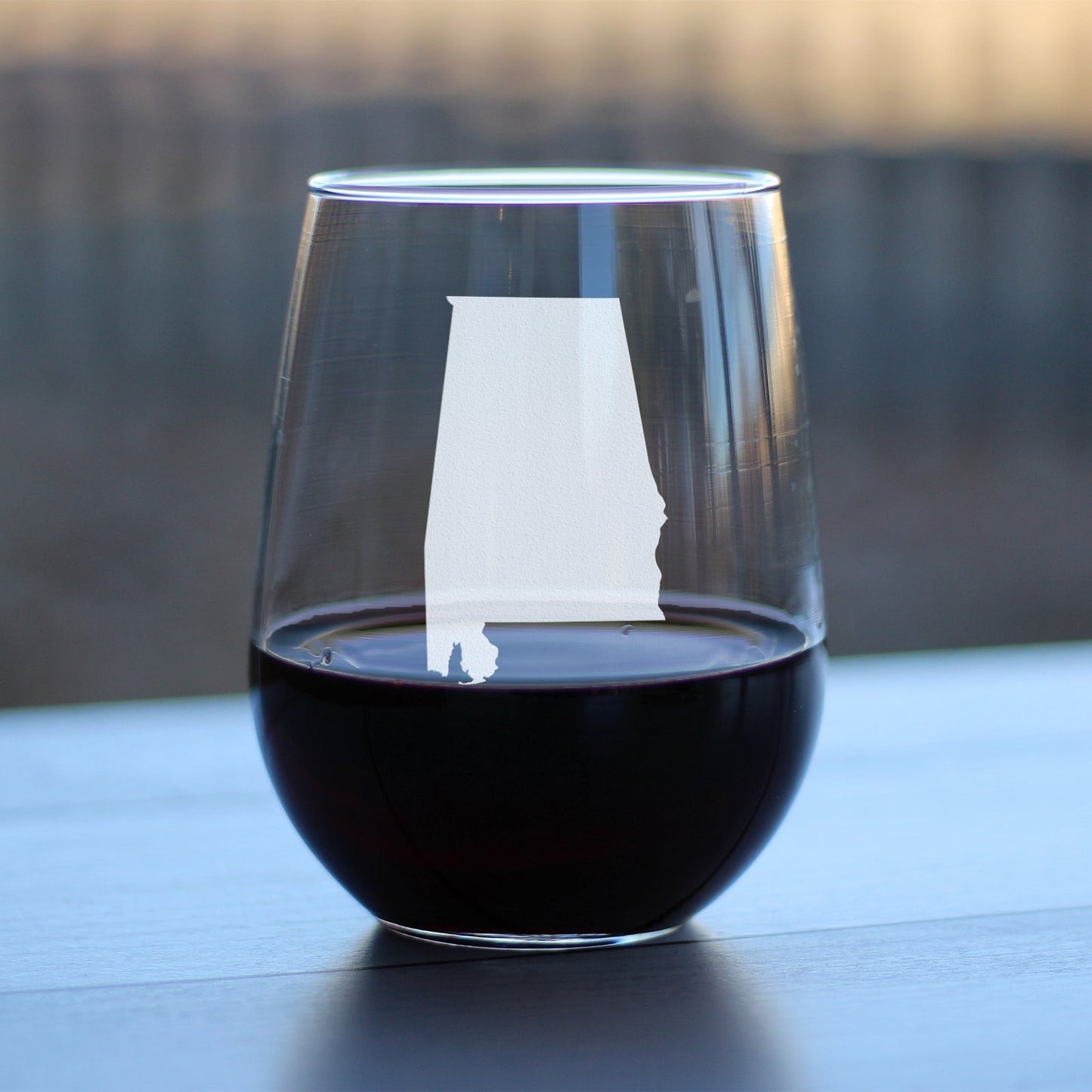 Alabama State Outline Stemless Wine Glass - State Themed Drinking Decor and Gifts for Alabaman Women & Men - Large 17 Oz Glasses