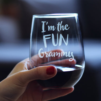 I'm the Fun Grammy- 17 Ounce Stemless Wine Glass