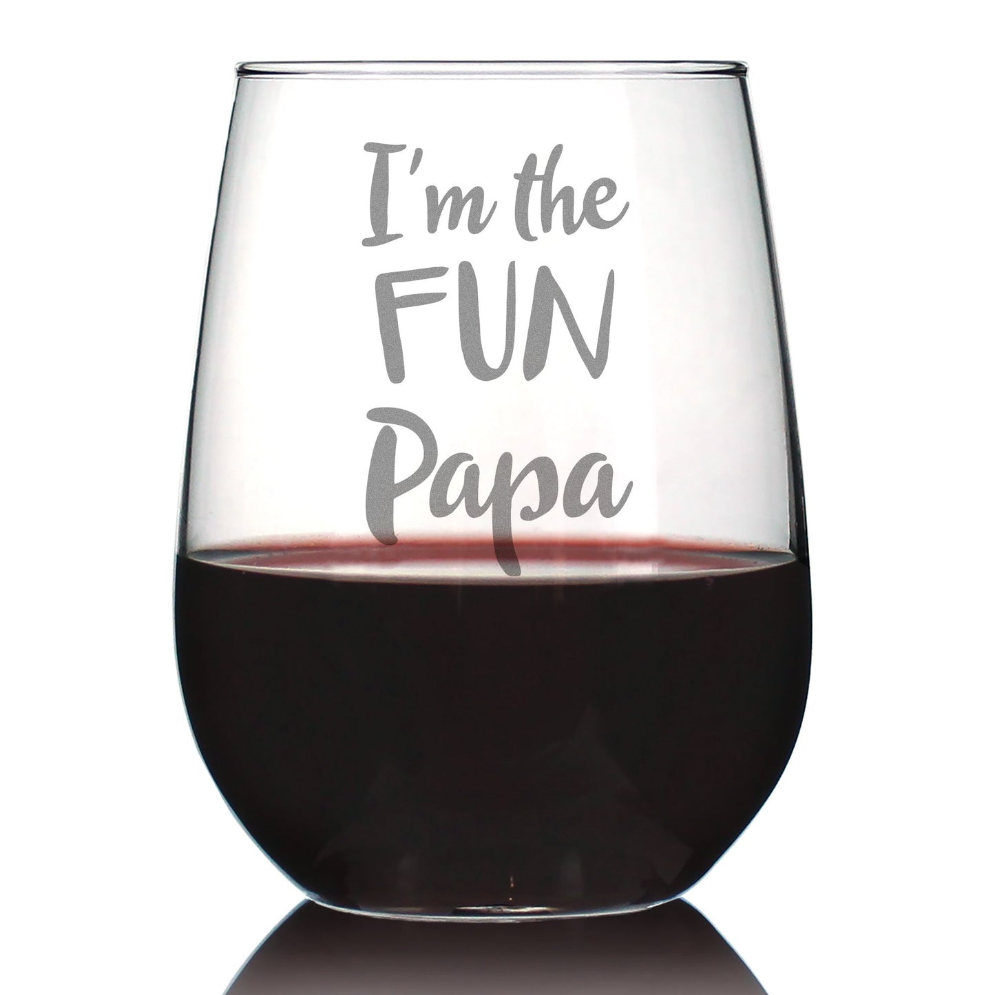 I'm The Fun Papa - 17 Ounce Stemless Wine Glass