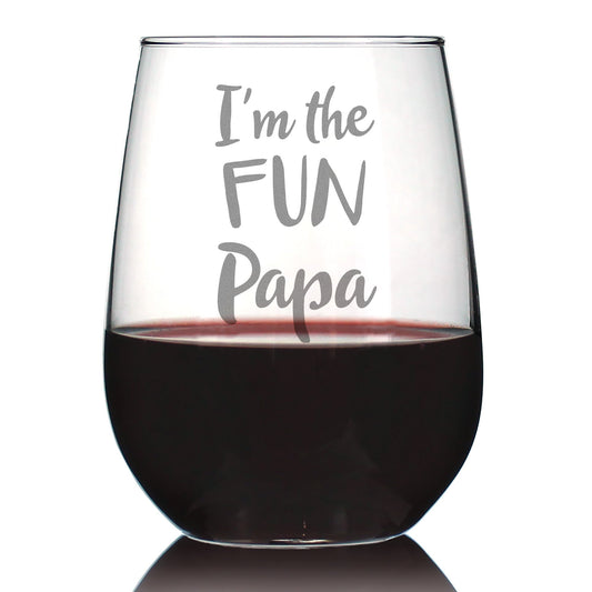 I'm The Fun Papa - 17 Ounce Stemless Wine Glass