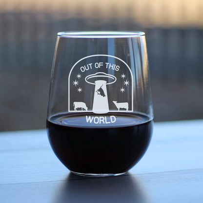 Out of This World - 17 Ounce Stemless Wine Glass