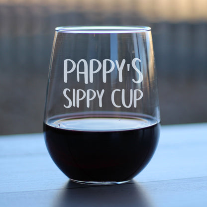 Pappy's Sippy Cup - 17 Ounce Stemless Wine Glass
