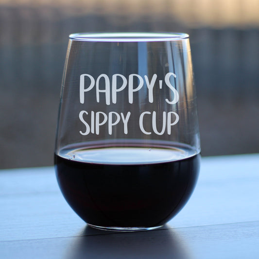 Pappy's Sippy Cup - 17 Ounce Stemless Wine Glass