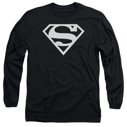 Superman Logo Mens Long Sleeve Shirt Black Officially Licensed