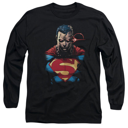 Superman Displeased Mens Long Sleeve Shirt Black Officially Licensed