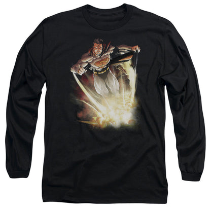 Superman Explosive Mens Long Sleeve Shirt Black Officially Licensed
