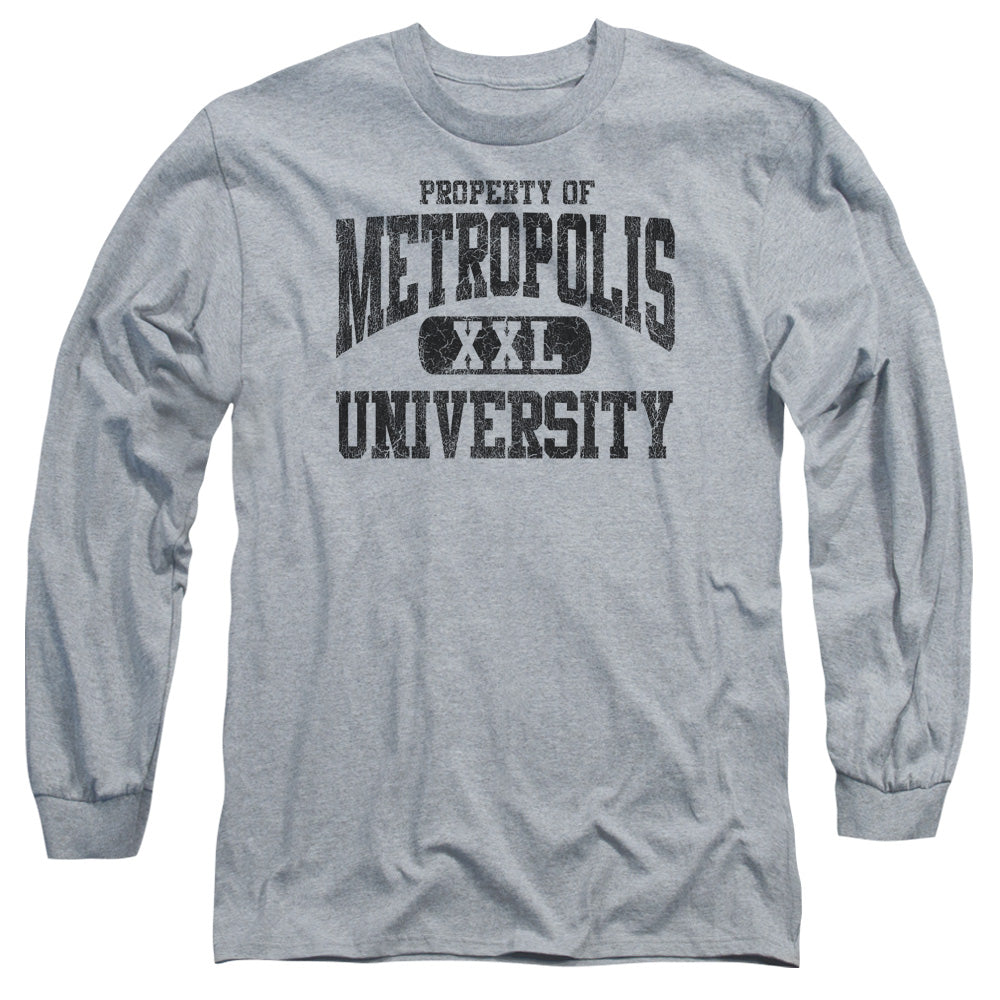 Superman Property Of Mu Mens Long Sleeve Shirt Athletic Heather Officially Licensed
