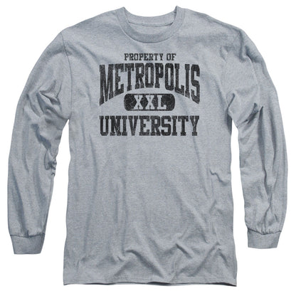 Superman Property Of Mu Mens Long Sleeve Shirt Athletic Heather Officially Licensed