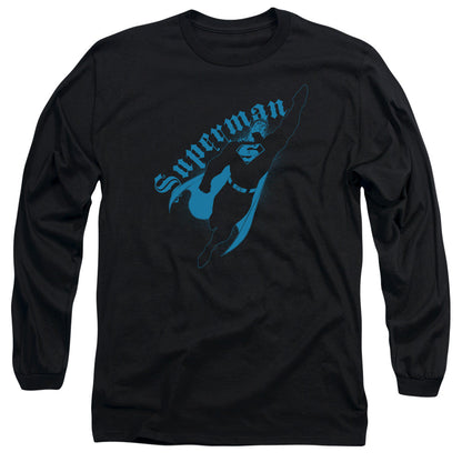 Superman Darkness Mens Long Sleeve Shirt Black Officially Licensed