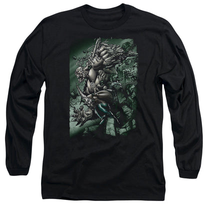 Superman Doomsday Destruction Mens Long Sleeve Shirt Black Officially Licensed