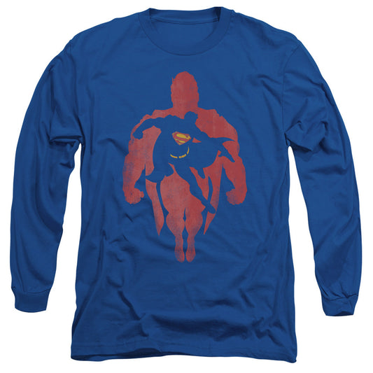 Superman Super Knockout Mens Long Sleeve Shirt Royal Officially Licensed