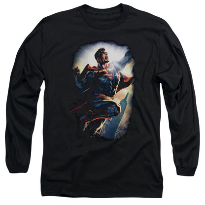 Superman Ck Superstar Mens Long Sleeve Shirt Black Officially Licensed