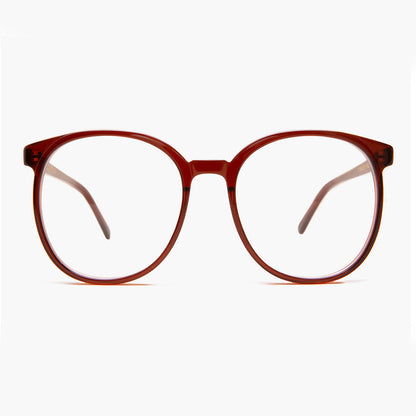 Maroon Round Retro Blue Light Blocker Glasses - Smarty
