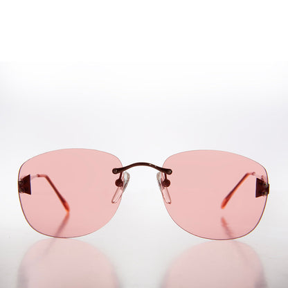 Tinted Rimless 90s Vintage Sunglasses - Vesper
