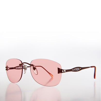 Tinted Rimless 90s Vintage Sunglasses - Vesper