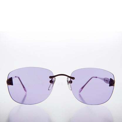 Tinted Rimless 90s Vintage Sunglasses - Vesper