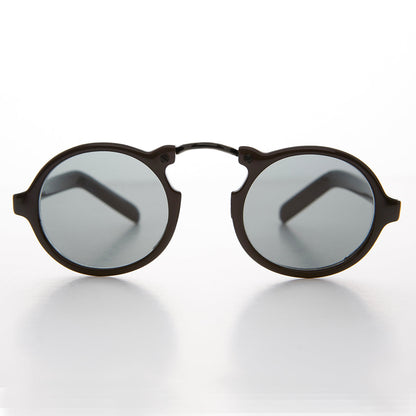 Round Motorbike Vintage Sunglass with Arched Bridge - Grant