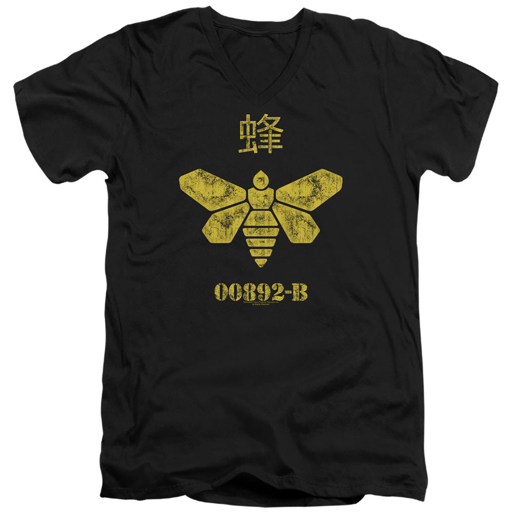 Breaking Bad Methylamine Barrel Bee Mens Slim Fit V-Neck T Shirt Black Officially Licensed