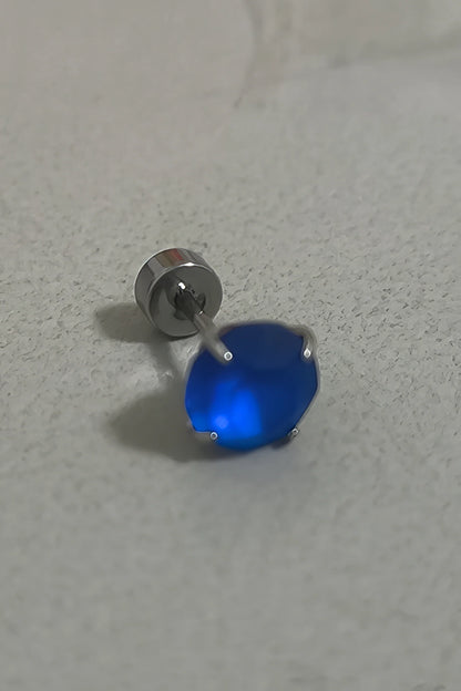 Blue Tulip Matte Titanium Steel Stud Earrings