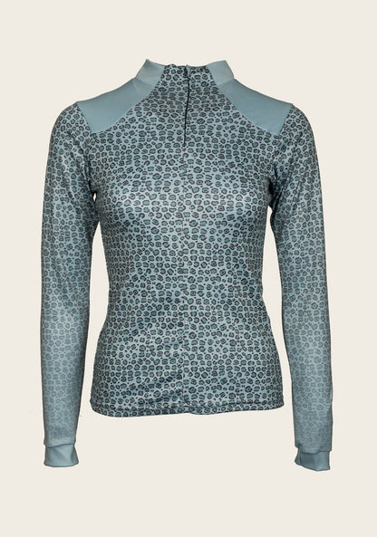 Leopard in Sky Blue Sport Sun Shirt