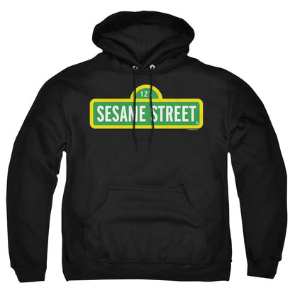 Sesame Street Logo Mens Hoodie Black Officially Licensed
