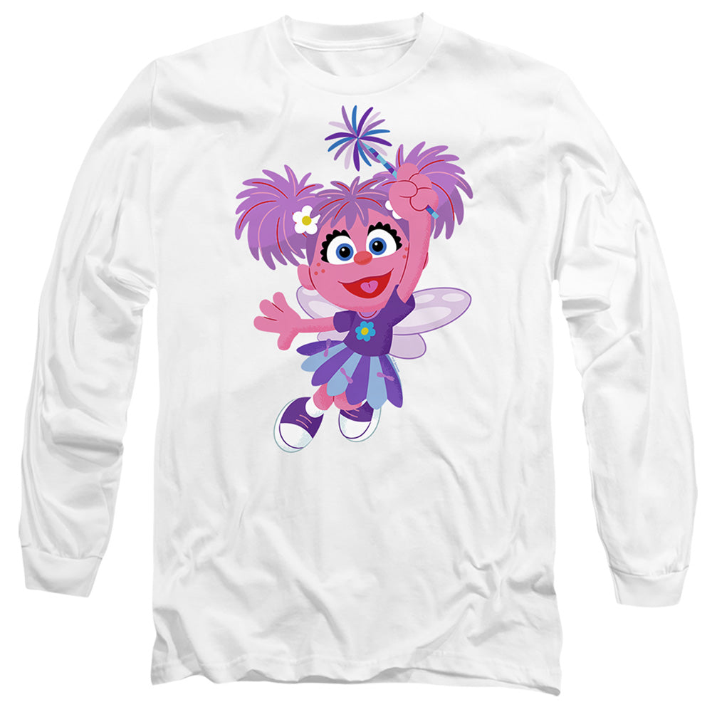 Sesame Street Furry Friends Forever! Abby Cadabby Mens Long Sleeve Shirt White Officially Licensed