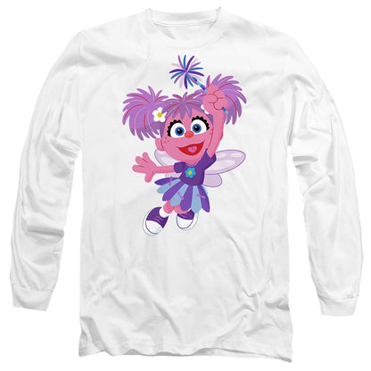 Sesame Street Furry Friends Forever! Abby Cadabby Mens Long Sleeve Shirt White Officially Licensed