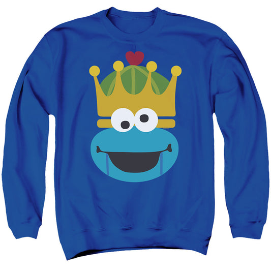 Sesame Street Christmas Nutcracker Cookie Monster Mens Crewneck Sweatshirt Royal Blue Officially Licensed