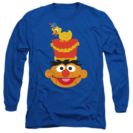 Sesame Street Christmas Nutcracker Ernie Mens Long Sleeve Shirt Royal Blue Officially Licensed