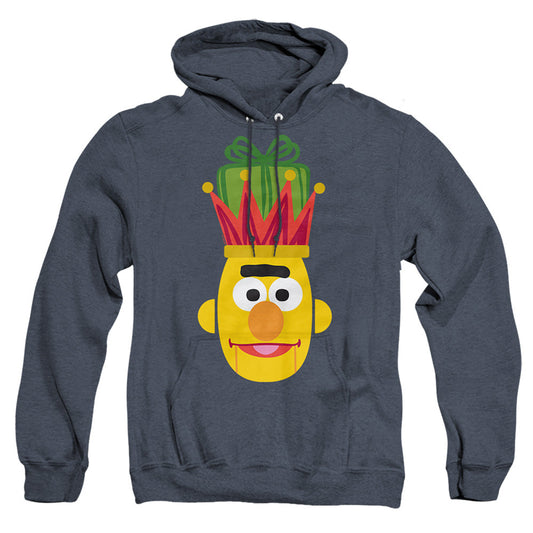 Sesame Street Christmas Nutcracker Bert Mens Heather Hoodie Navy Officially Licensed