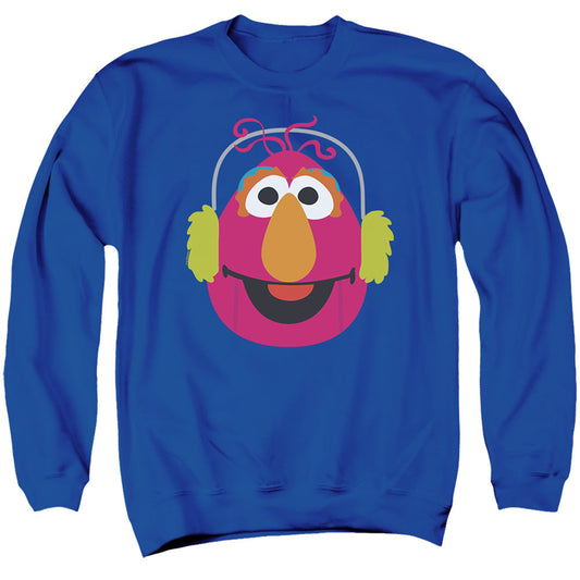 Sesame Street Christmas Nutcracker Telly Monster Mens Crewneck Sweatshirt Royal Blue Officially Licensed