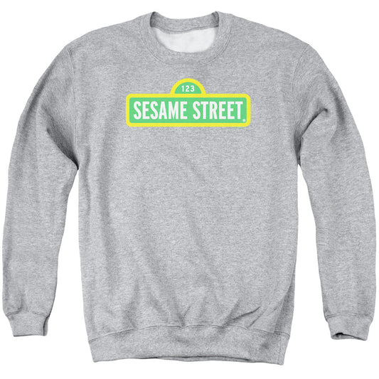Sesame Street Logo Mens Crewneck Sweatshirt Athletic Heather Officially Licensed