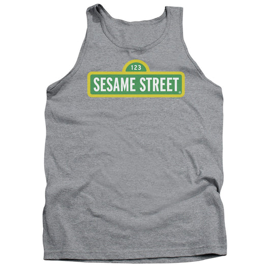 Sesame Street Logo Mens Tank Top Shirt Athletic Heather Officially Licensed