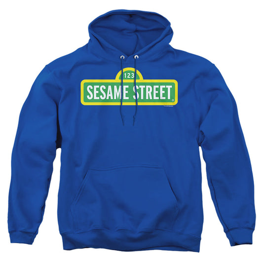 Sesame Street Logo Mens Hoodie Royal Blue Officially Licensed